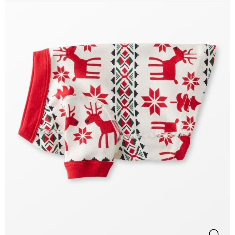 Hanna‎ Andersson Holiday Dog Pajamas Dear Deer White Red  Size Medium